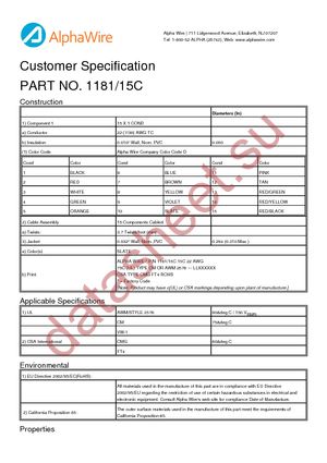 1181/15C SL005 datasheet  